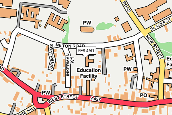 PE8 4AD map - OS OpenMap – Local (Ordnance Survey)