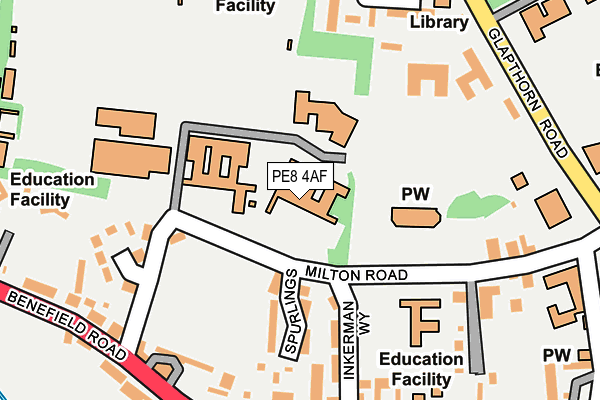 PE8 4AF map - OS OpenMap – Local (Ordnance Survey)