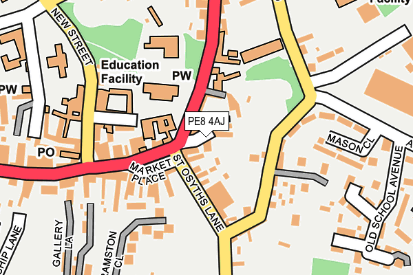 PE8 4AJ map - OS OpenMap – Local (Ordnance Survey)