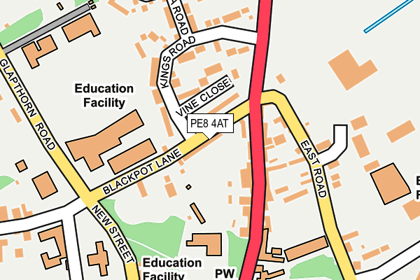 PE8 4AT map - OS OpenMap – Local (Ordnance Survey)