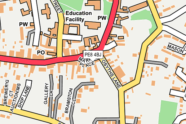 PE8 4BJ map - OS OpenMap – Local (Ordnance Survey)
