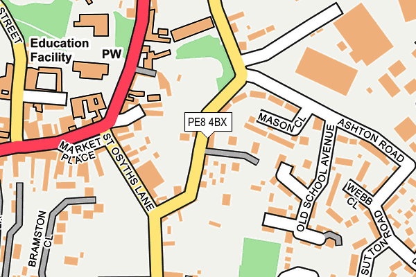PE8 4BX map - OS OpenMap – Local (Ordnance Survey)