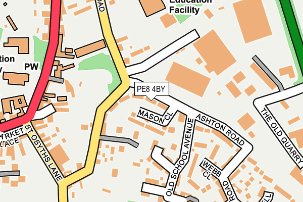 PE8 4BY map - OS OpenMap – Local (Ordnance Survey)