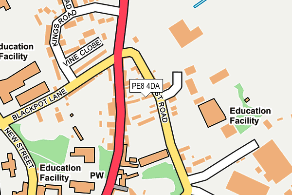 PE8 4DA map - OS OpenMap – Local (Ordnance Survey)