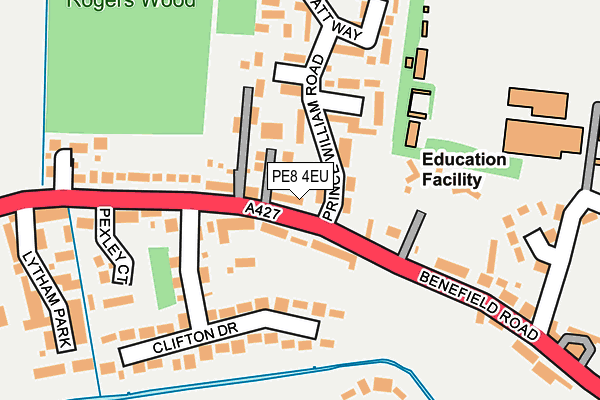 PE8 4EU map - OS OpenMap – Local (Ordnance Survey)