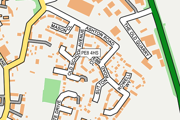 PE8 4HS map - OS OpenMap – Local (Ordnance Survey)