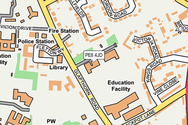 PE8 4JD map - OS OpenMap – Local (Ordnance Survey)