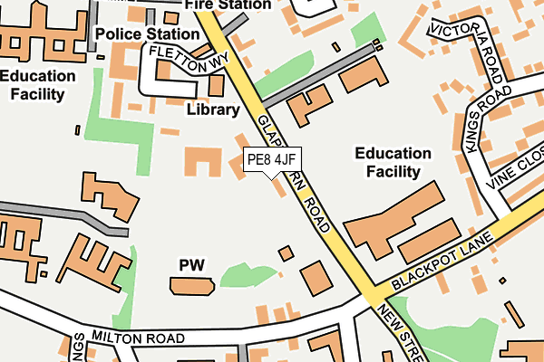 PE8 4JF map - OS OpenMap – Local (Ordnance Survey)