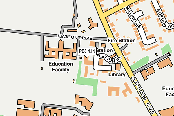 PE8 4JN map - OS OpenMap – Local (Ordnance Survey)