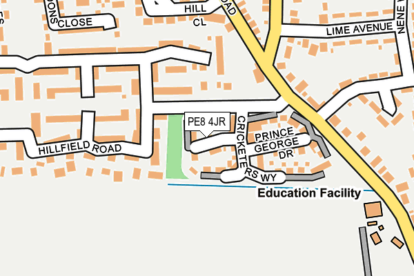 PE8 4JR map - OS OpenMap – Local (Ordnance Survey)