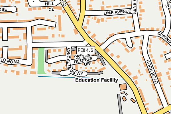 PE8 4JS map - OS OpenMap – Local (Ordnance Survey)