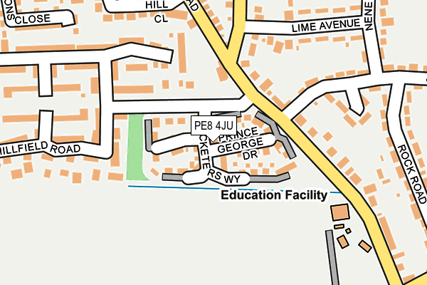PE8 4JU map - OS OpenMap – Local (Ordnance Survey)
