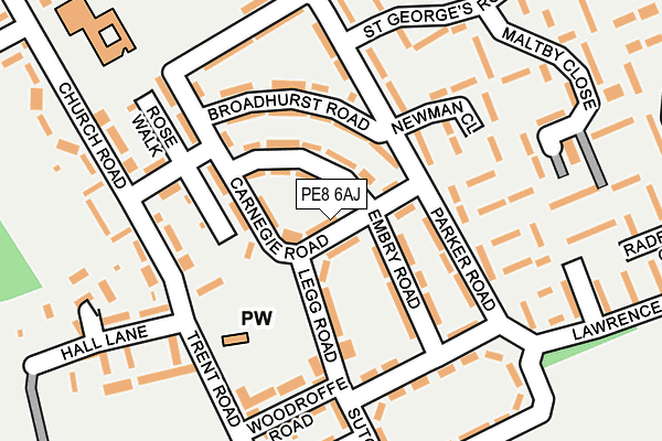 PE8 6AJ map - OS OpenMap – Local (Ordnance Survey)