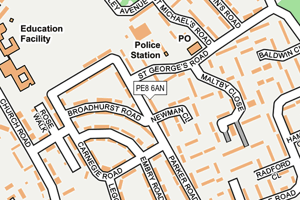 PE8 6AN map - OS OpenMap – Local (Ordnance Survey)