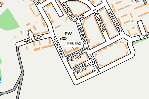 PE8 6AX map - OS OpenMap – Local (Ordnance Survey)