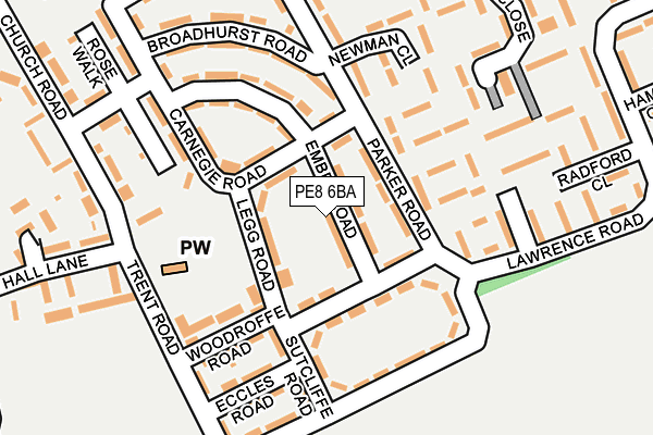 PE8 6BA map - OS OpenMap – Local (Ordnance Survey)