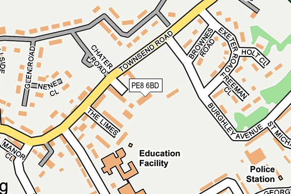 PE8 6BD map - OS OpenMap – Local (Ordnance Survey)