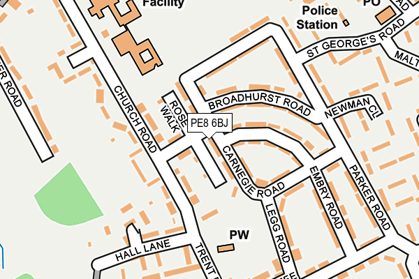 PE8 6BJ map - OS OpenMap – Local (Ordnance Survey)