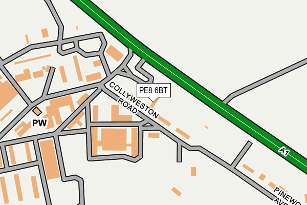 PE8 6BT map - OS OpenMap – Local (Ordnance Survey)