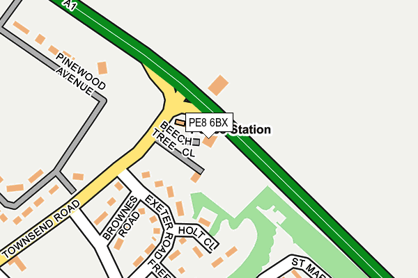 PE8 6BX map - OS OpenMap – Local (Ordnance Survey)