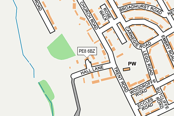 PE8 6BZ map - OS OpenMap – Local (Ordnance Survey)