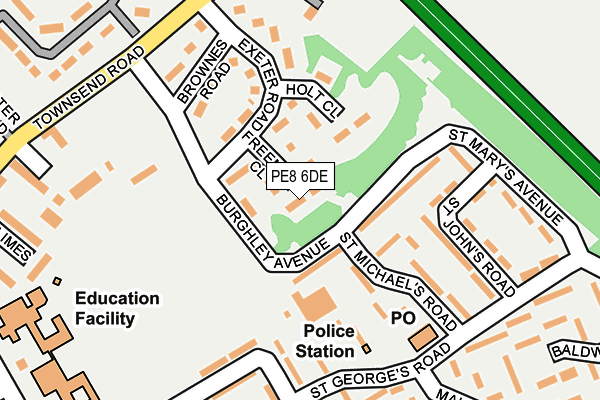 PE8 6DE map - OS OpenMap – Local (Ordnance Survey)