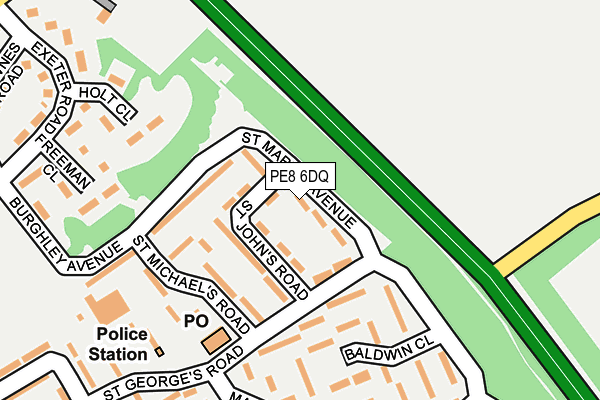 PE8 6DQ map - OS OpenMap – Local (Ordnance Survey)