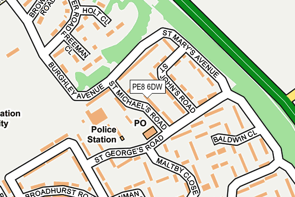 PE8 6DW map - OS OpenMap – Local (Ordnance Survey)