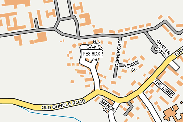 PE8 6DX map - OS OpenMap – Local (Ordnance Survey)