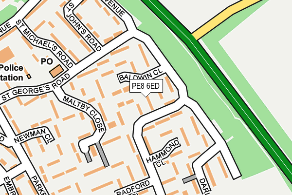 PE8 6ED map - OS OpenMap – Local (Ordnance Survey)