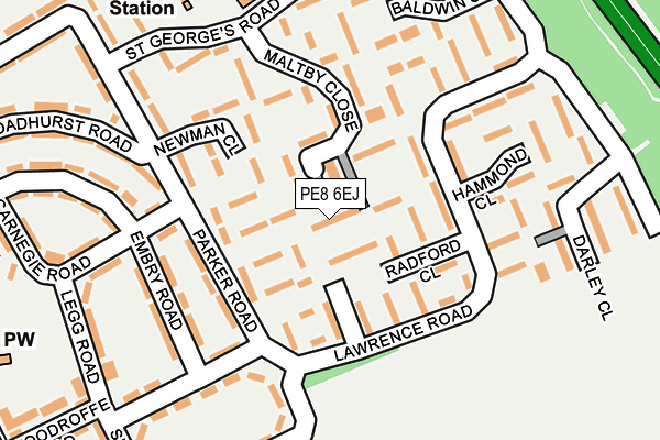 PE8 6EJ map - OS OpenMap – Local (Ordnance Survey)