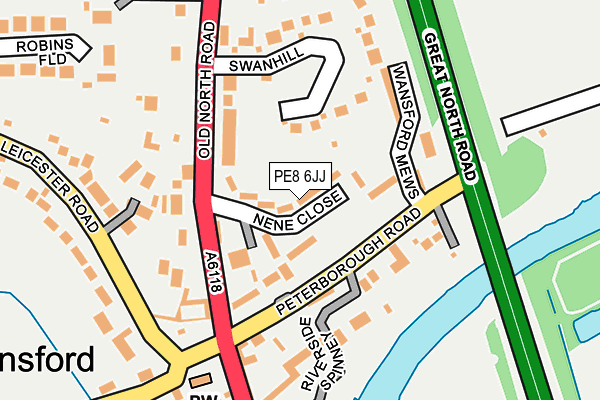 PE8 6JJ map - OS OpenMap – Local (Ordnance Survey)