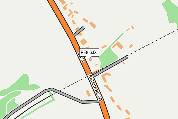 PE8 6JX map - OS OpenMap – Local (Ordnance Survey)