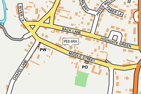 PE8 6RA map - OS OpenMap – Local (Ordnance Survey)