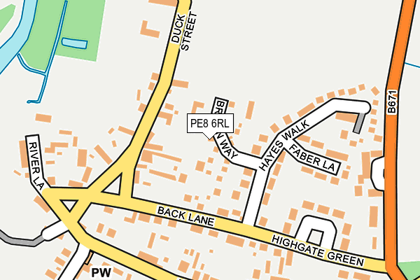 PE8 6RL map - OS OpenMap – Local (Ordnance Survey)