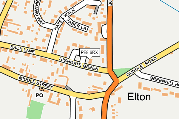 PE8 6RX map - OS OpenMap – Local (Ordnance Survey)