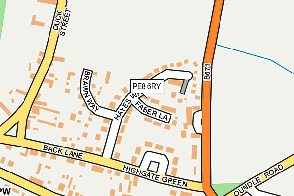 PE8 6RY map - OS OpenMap – Local (Ordnance Survey)