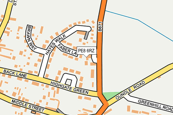 PE8 6RZ map - OS OpenMap – Local (Ordnance Survey)