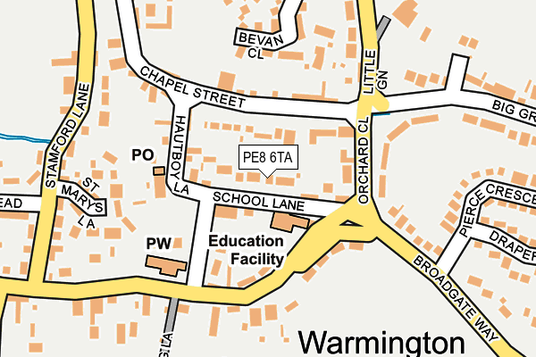 PE8 6TA map - OS OpenMap – Local (Ordnance Survey)