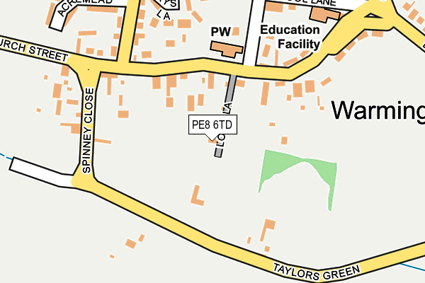PE8 6TD map - OS OpenMap – Local (Ordnance Survey)