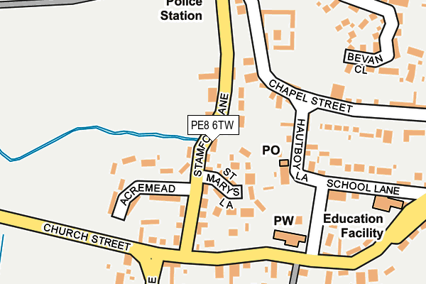 PE8 6TW map - OS OpenMap – Local (Ordnance Survey)