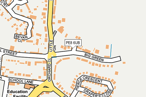 PE8 6UB map - OS OpenMap – Local (Ordnance Survey)