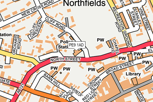 PE9 1AD map - OS OpenMap – Local (Ordnance Survey)