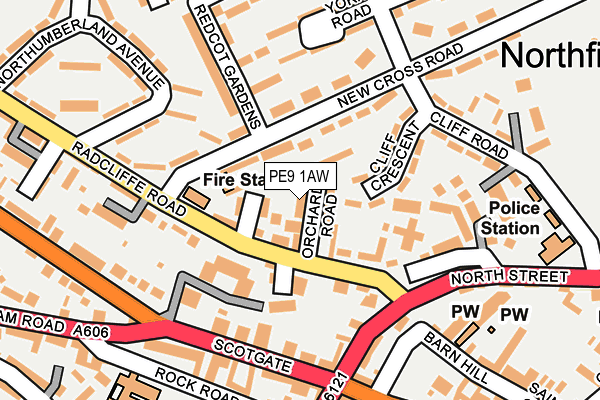 PE9 1AW map - OS OpenMap – Local (Ordnance Survey)