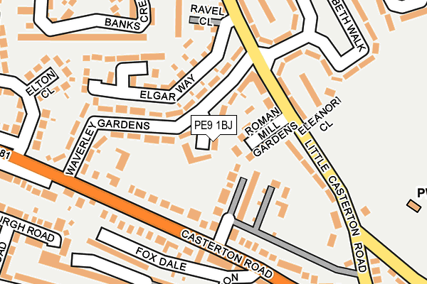 PE9 1BJ map - OS OpenMap – Local (Ordnance Survey)