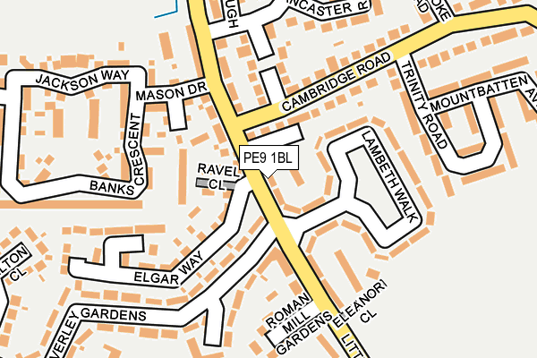 PE9 1BL map - OS OpenMap – Local (Ordnance Survey)