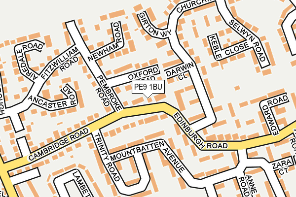 PE9 1BU map - OS OpenMap – Local (Ordnance Survey)