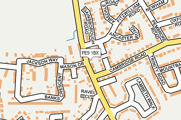 PE9 1BX map - OS OpenMap – Local (Ordnance Survey)