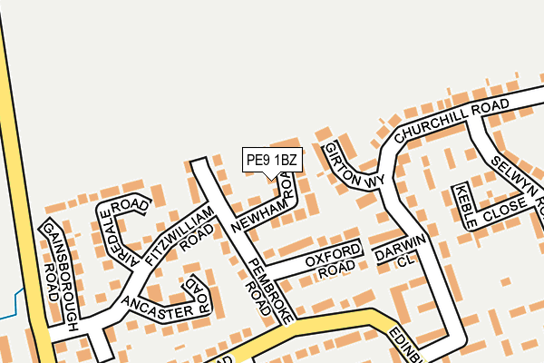 PE9 1BZ map - OS OpenMap – Local (Ordnance Survey)