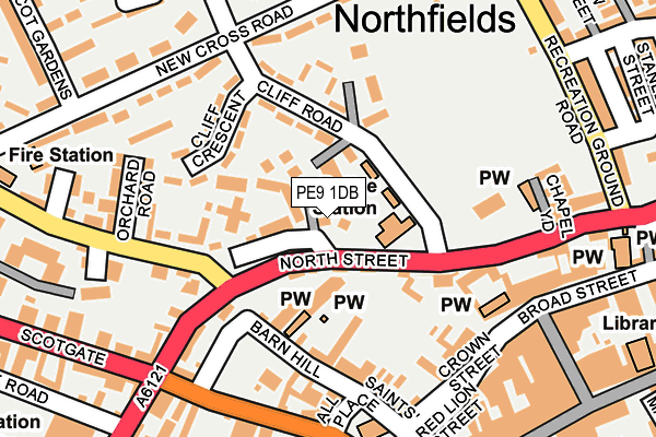 PE9 1DB map - OS OpenMap – Local (Ordnance Survey)